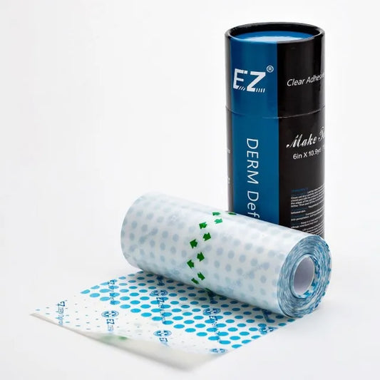 Transparent adhesive film EZ Derm Defender for optimal protection when tattooing.