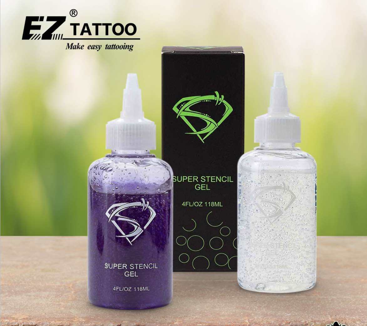 EZ Super Stencil Transfer Gel 120ml with packaging for tattoo stencil application