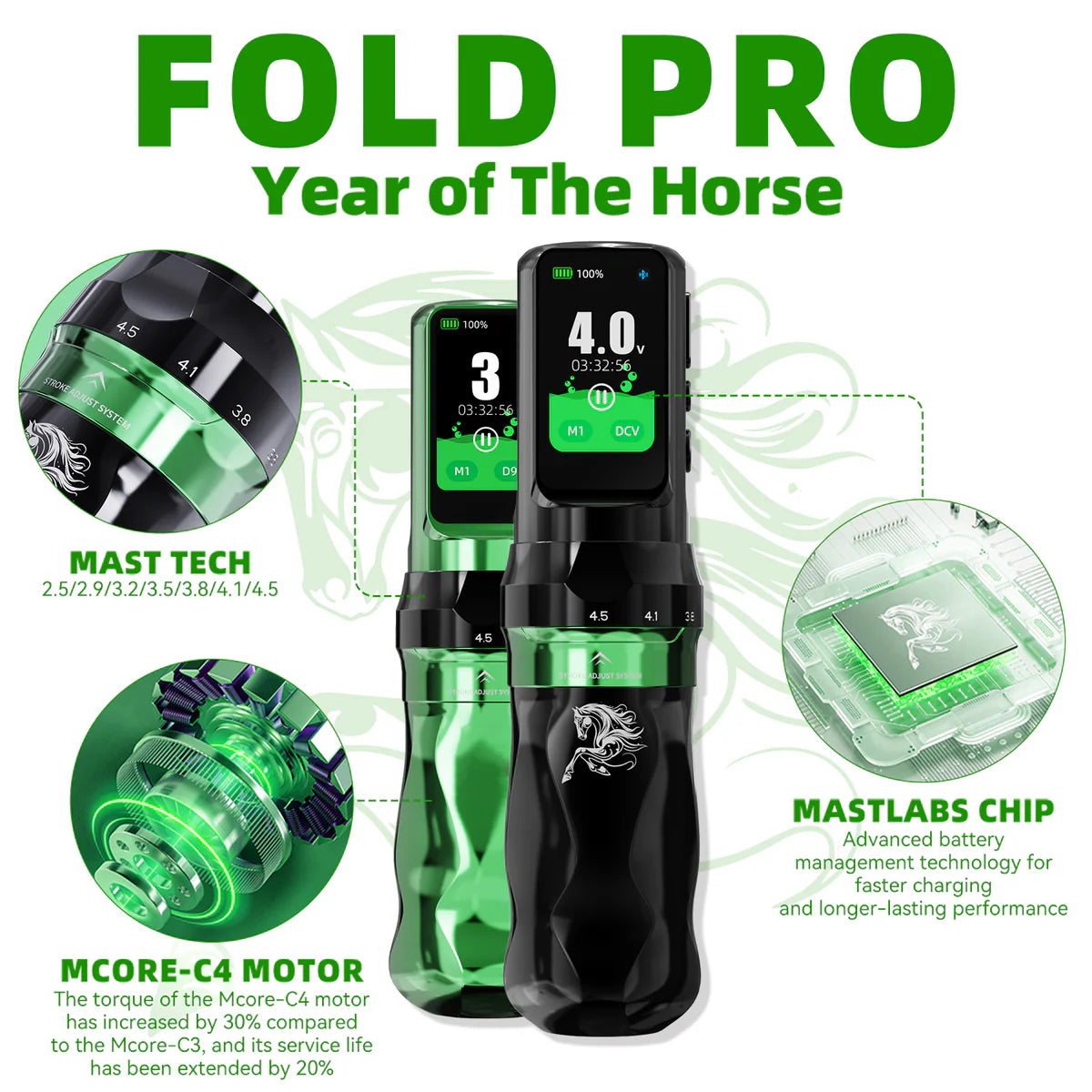 Mast Fold Pro Year of the Horse Edition | Adjustable Strokes