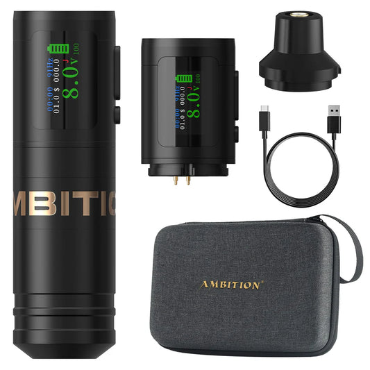 Ambition Ninja Ultra | Black Wireless Tattoo Pen Machine (Dual  Batteries)