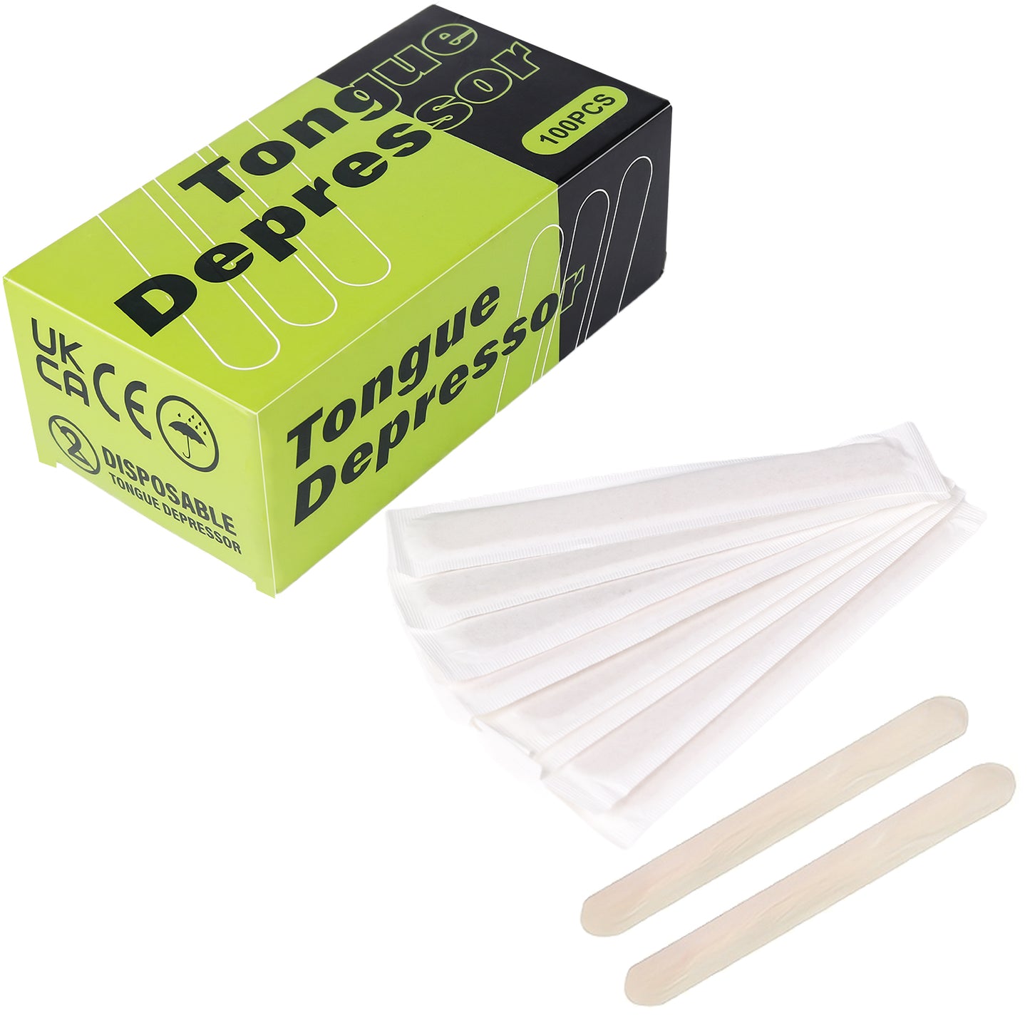Individually wrapped wooden spatulas | 100 pcs per box