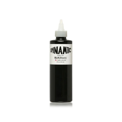  Dynamic Blk Tattoo Ink със стандартна бяла капачка – професионално черно мастило, Made in USA.