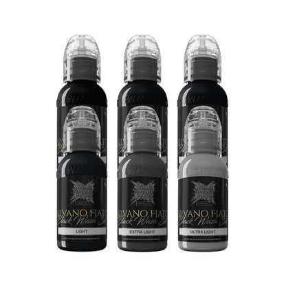 World Famous Limitless Tattoo Ink REACH | Silvano Fiato Blackwash Set - 6x 30ml