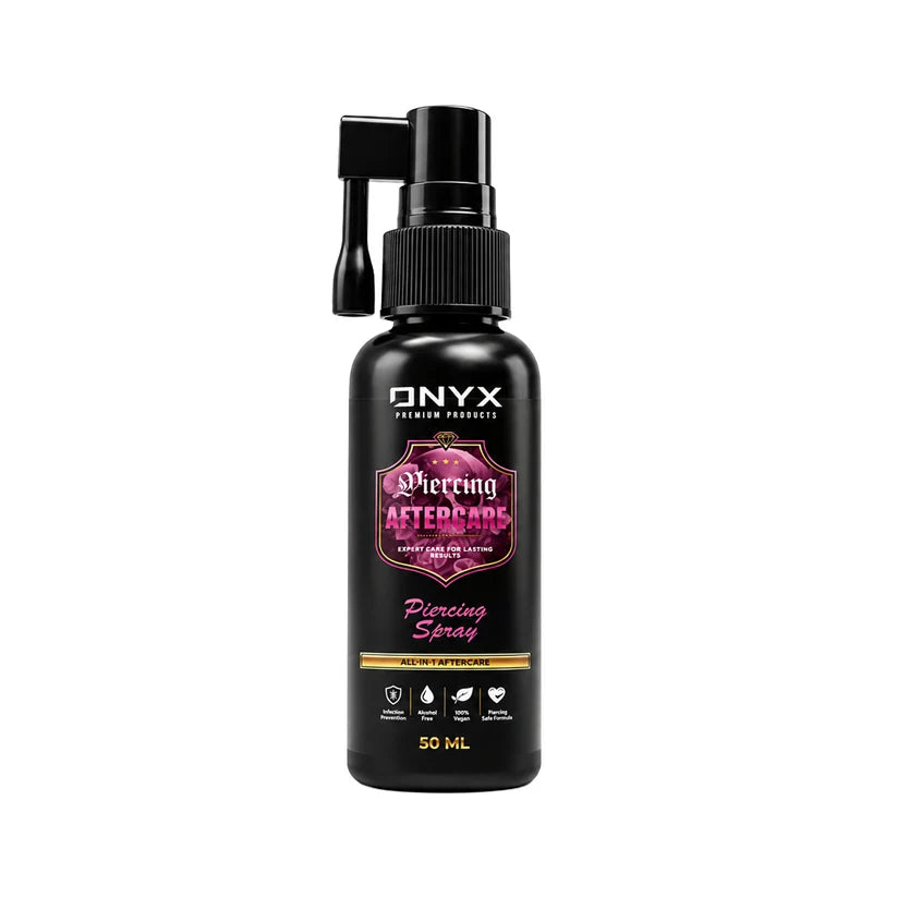 ONYX Piercing Spray е професионален продукт за грижа за пиърсинг, създаден за клиенти, които търсят  правилно заздравяване