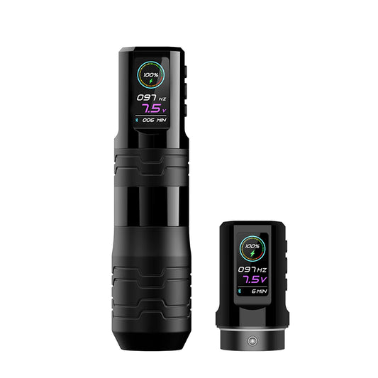 P3 Pro Turbo tattoo machine with additional battery pack