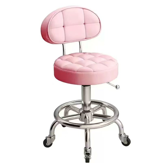 Rotary stool with backrest pink | Въртящ се стол с облегалка
