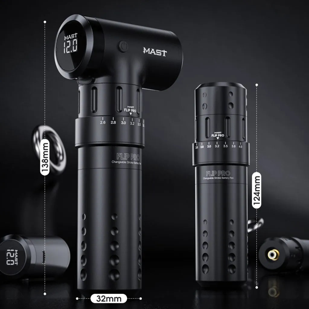 Mast Flip Pro | Wireless Tattoo Pen Machine with 2.6-4.0mm Strokes Adjust