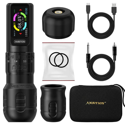 Комплект Ambition Seher Plus с машина, две батерии, RCA конектор, кабели, две ръкохватки и кутийка