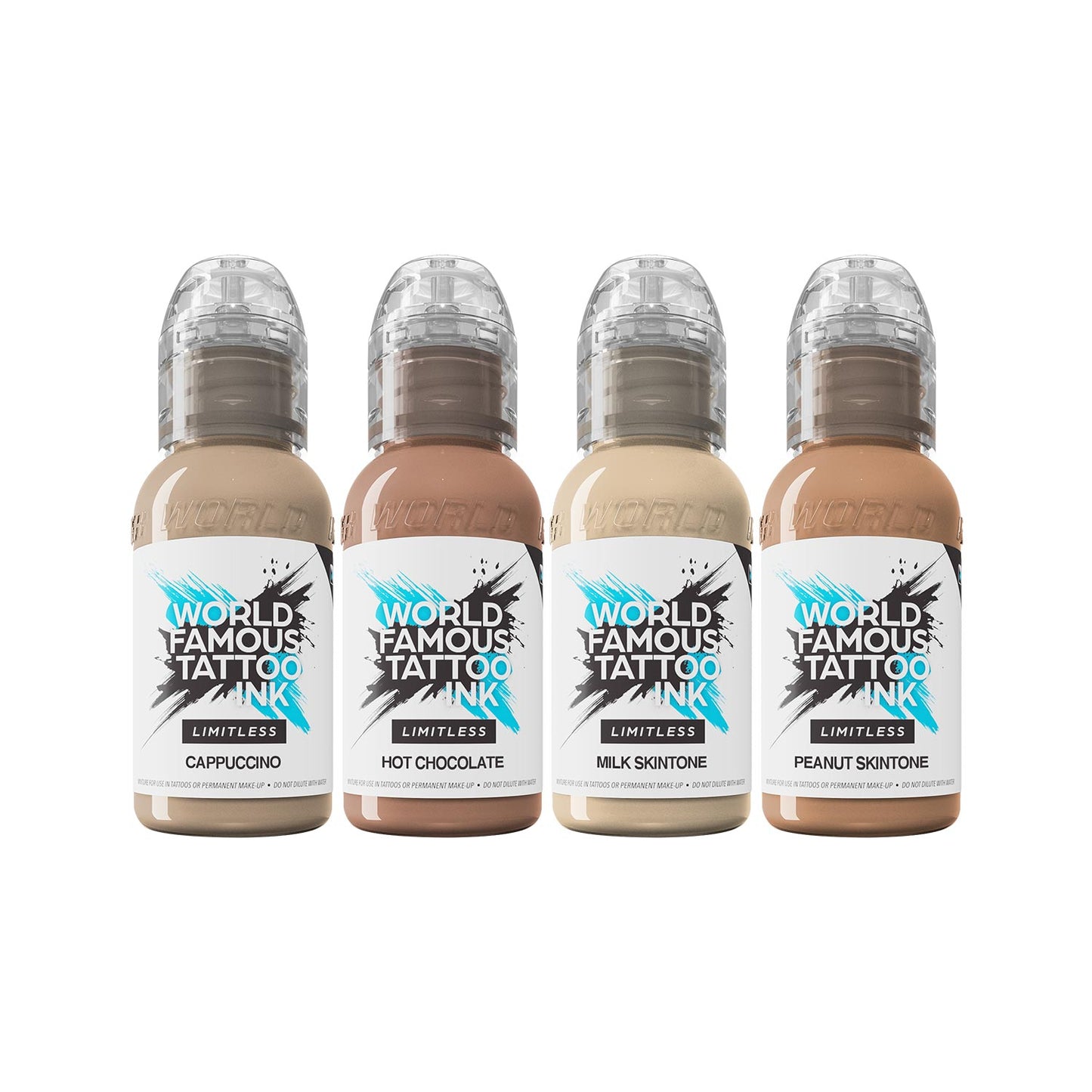 World Famous Limitless Tattoo Ink REACH | Santucci Skin Tone Set - 4x 30ml