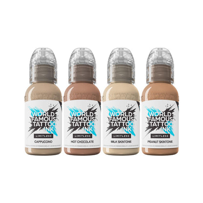 World Famous Limitless Tattoo Ink REACH | Santucci Skin Tone Set - 4x 30ml