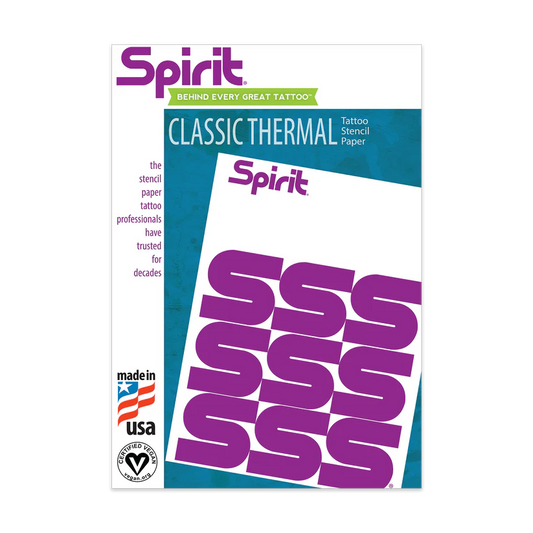 Spirit Classic Thermal Tattoo Transfer Paper box, perfect for high-quality thermal stencil printing.