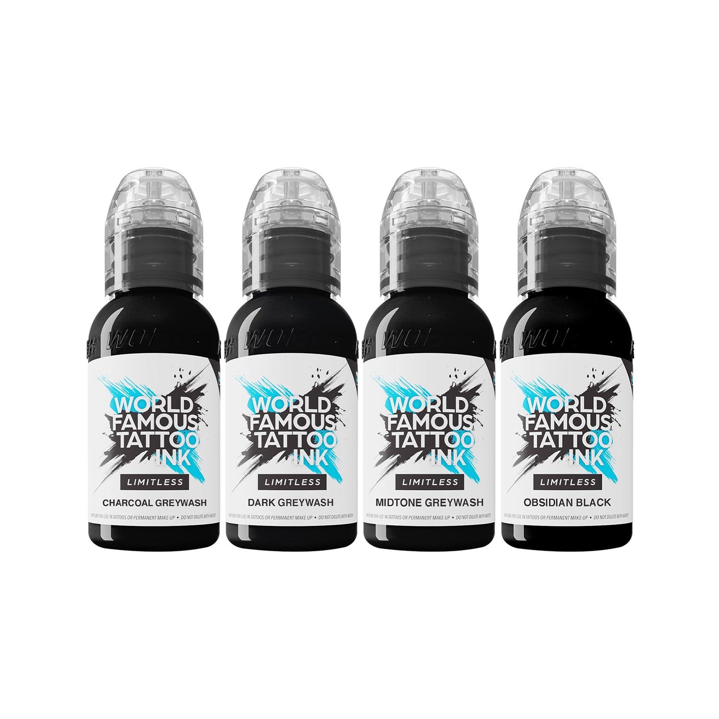 World Famous Limitless Tattoo Ink REACH | Lining and Shading Set - 4x 30ml