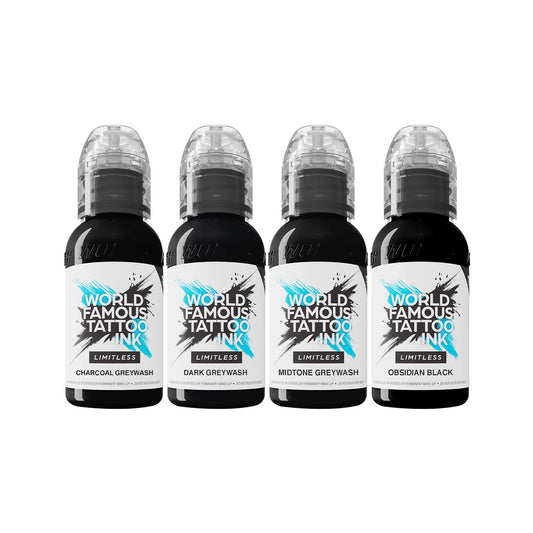 World Famous Limitless Tattoo Ink REACH | Lining and Shading Set - 4x 30ml