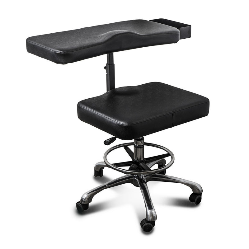 KWADRON WING Swivel stool with armrest | Black color