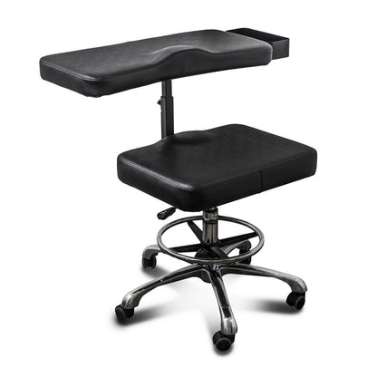 KWADRON WING Swivel stool with armrest | Black color