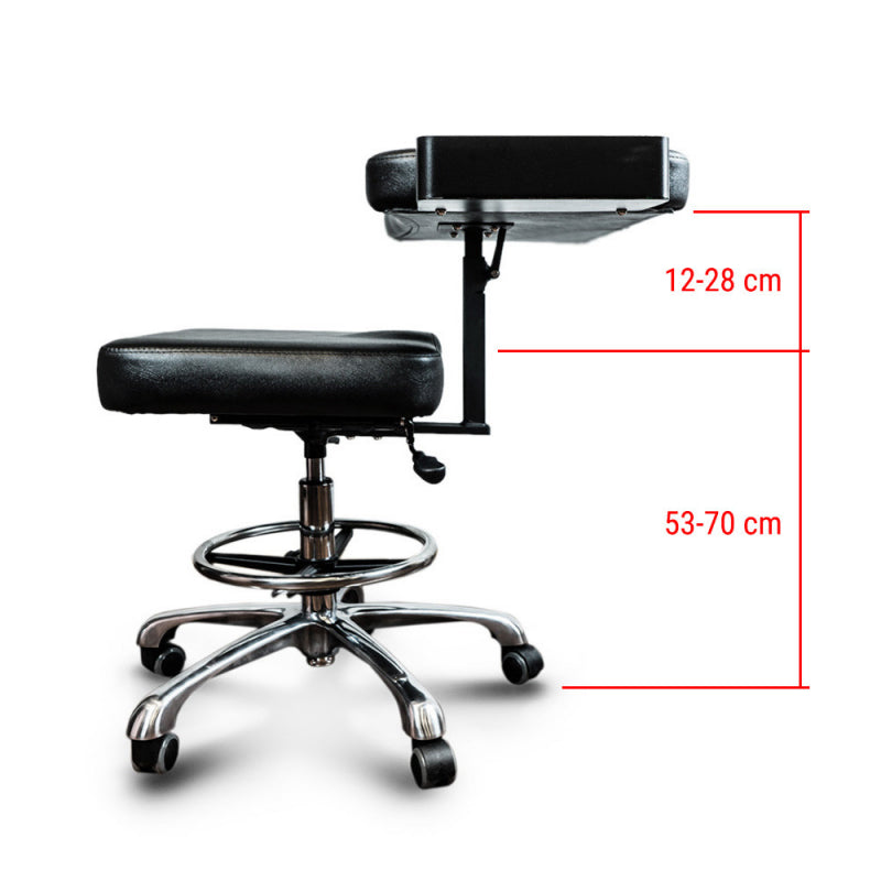 KWADRON WING Swivel stool with armrest | Black color