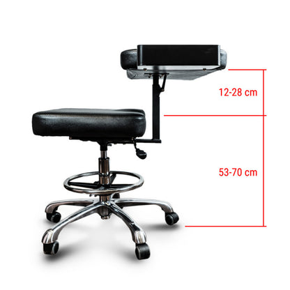 KWADRON WING Swivel stool with armrest | Black color