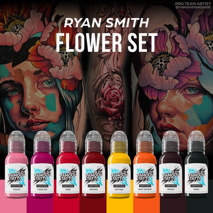 World Famous Limitless Tattoo Ink | Ryan Smith Flower Set - 8x 30 ml