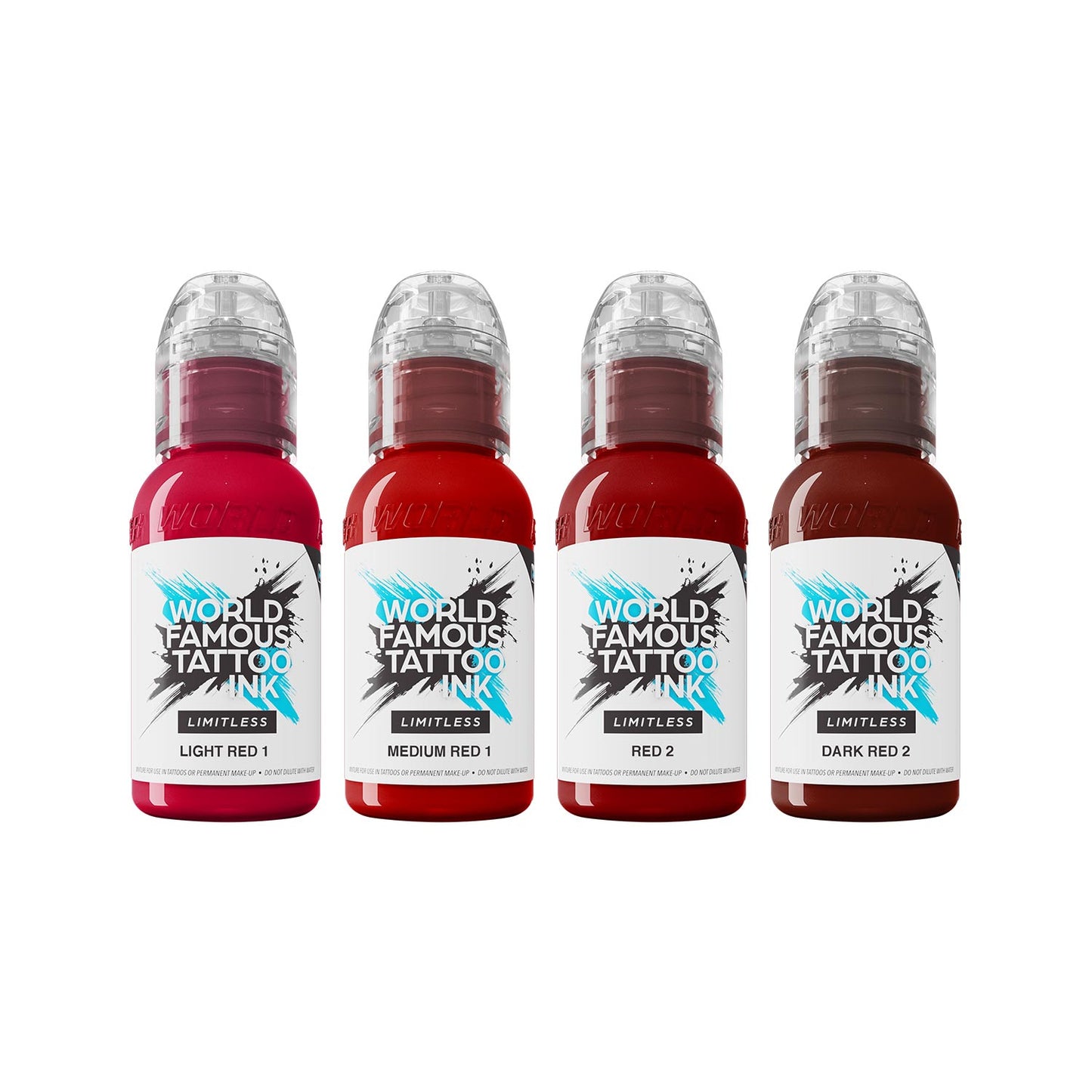 World Famous Limitless Tattoo Ink - Shades of Red Collection | Червен сет  4x30 ml
