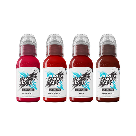World Famous Limitless Tattoo Ink - Shades of Red Collection | Червен сет  4x30 ml