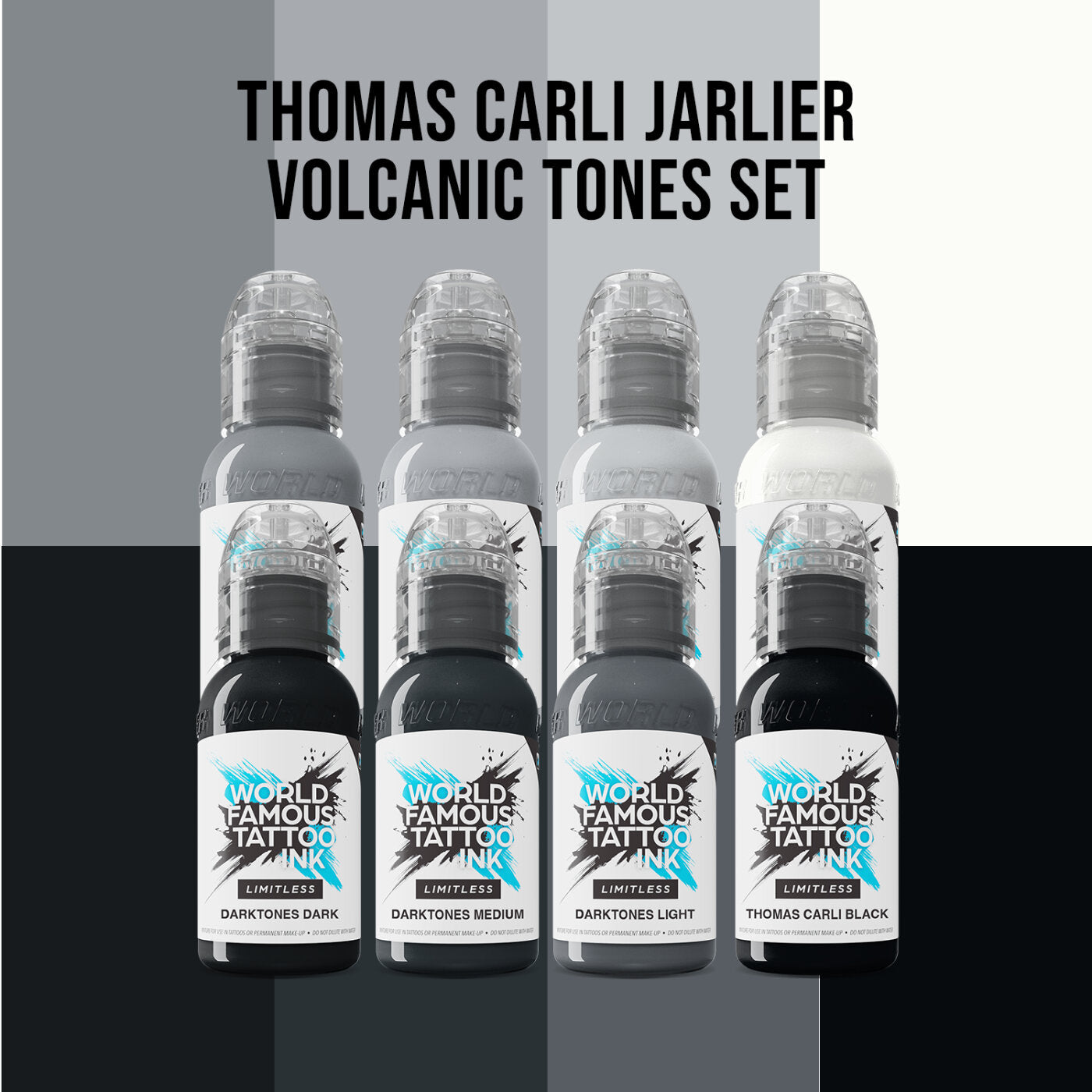 World Famous Limitless Tattoo Ink REACH | Thomas Carli Jarlier Volcanic Tones Set - 8x 30ml