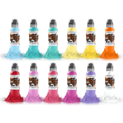 Complete Set of 12 Pastel Colour Set 30ml | USA World Famous Ink