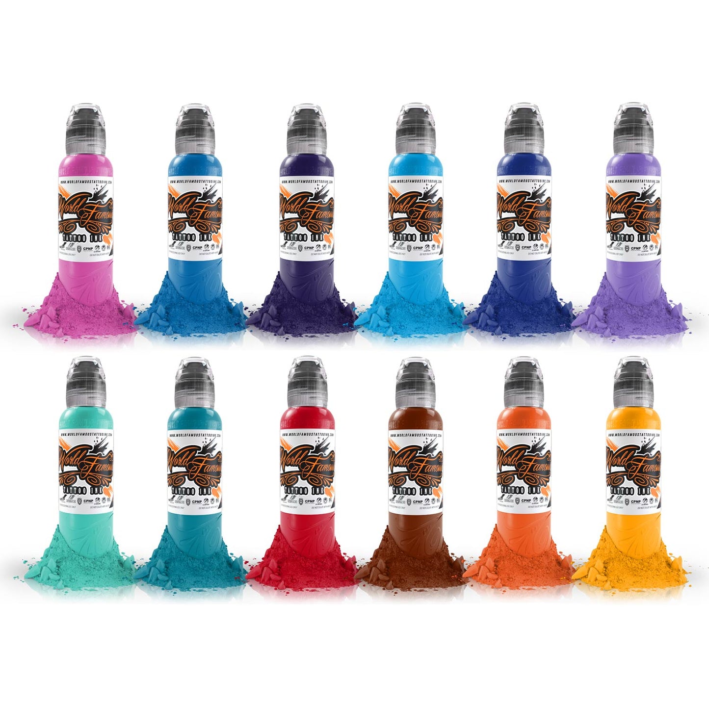 Complete Set of 12 Primary Colour Set #2 30ml | USA World Famous Ink